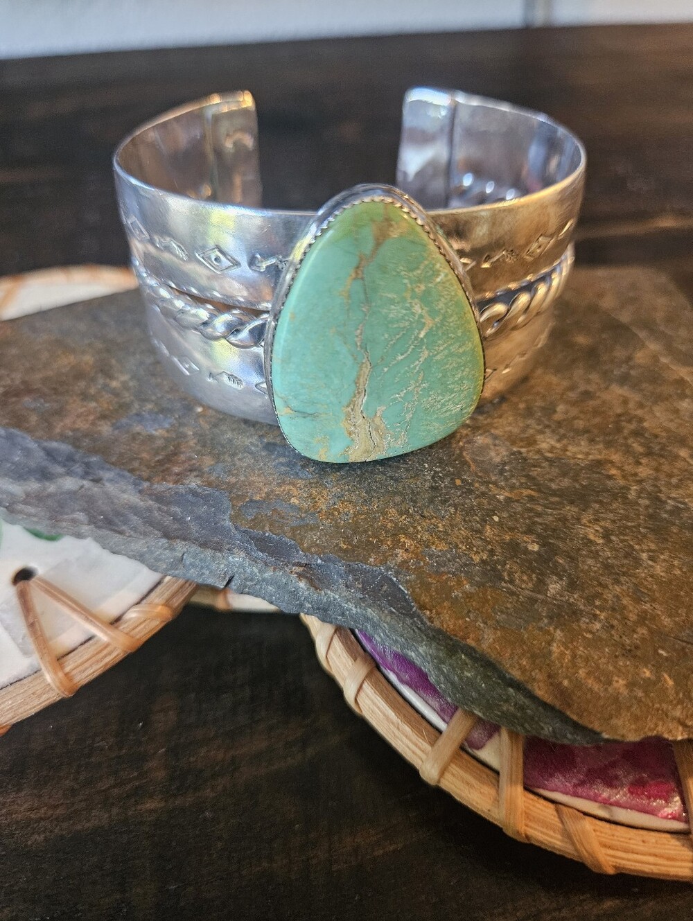 Vintage Navajo Royston Turquoise Cuff Bracelet.